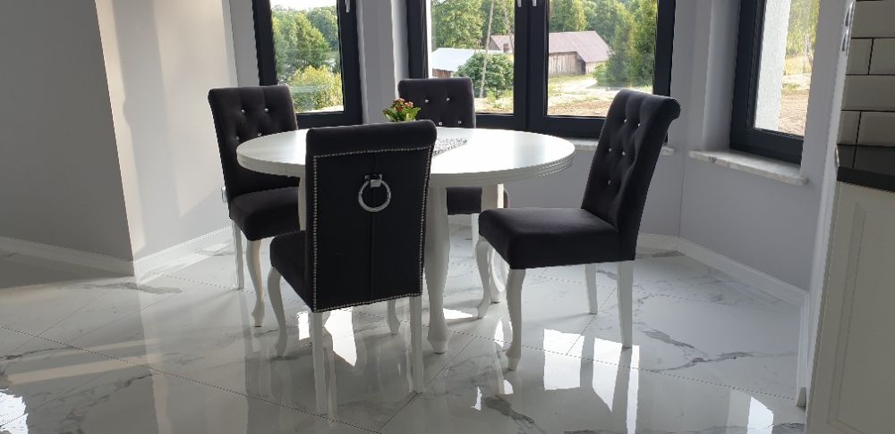 PRODUCENT nowoczesne eleganckie krzesło pikowane z kołatką hampton