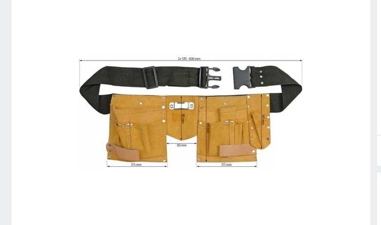 VOREL Pas monterski narzędziowy skórzany 11 kieszeni +GRATIS