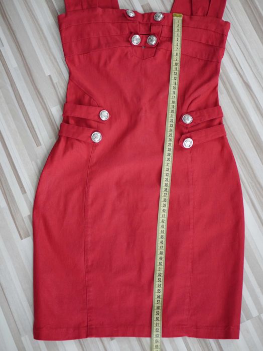 Mini sukienka dzianinowa, letnia, dopasowana, czerwień, S