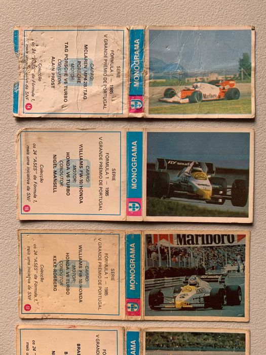 Conjunto de 6 Carteiras de Fósforos Antigas - Fórmula 1