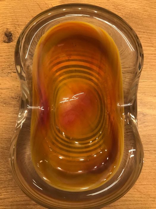 Unikatowa popielnica ozdobne szkło z PRL-u. Eryka Trzewik-Drost?