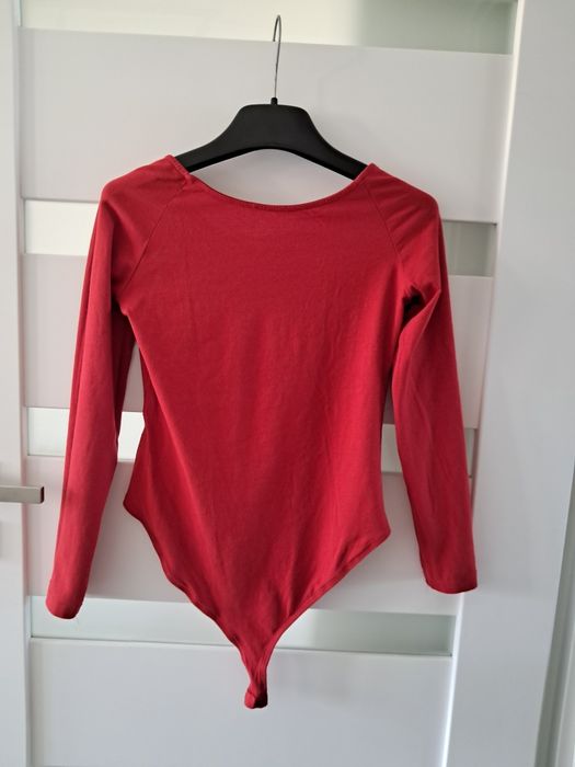 Czerwone body długi rękaw Sinsay S