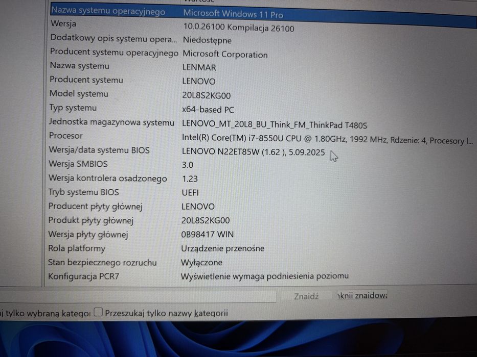 Laptop thinkpad T480s