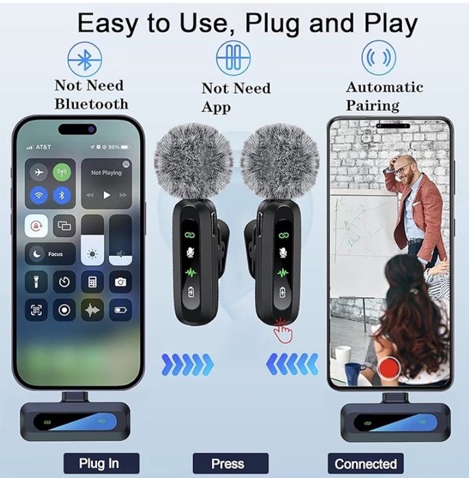 Microfone de lapela Wireless