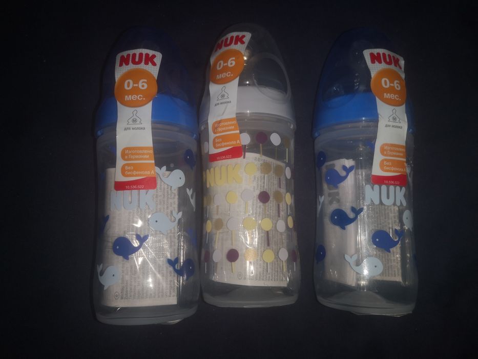 Пляшки NUK пластикові нові, бутилочка Chicco