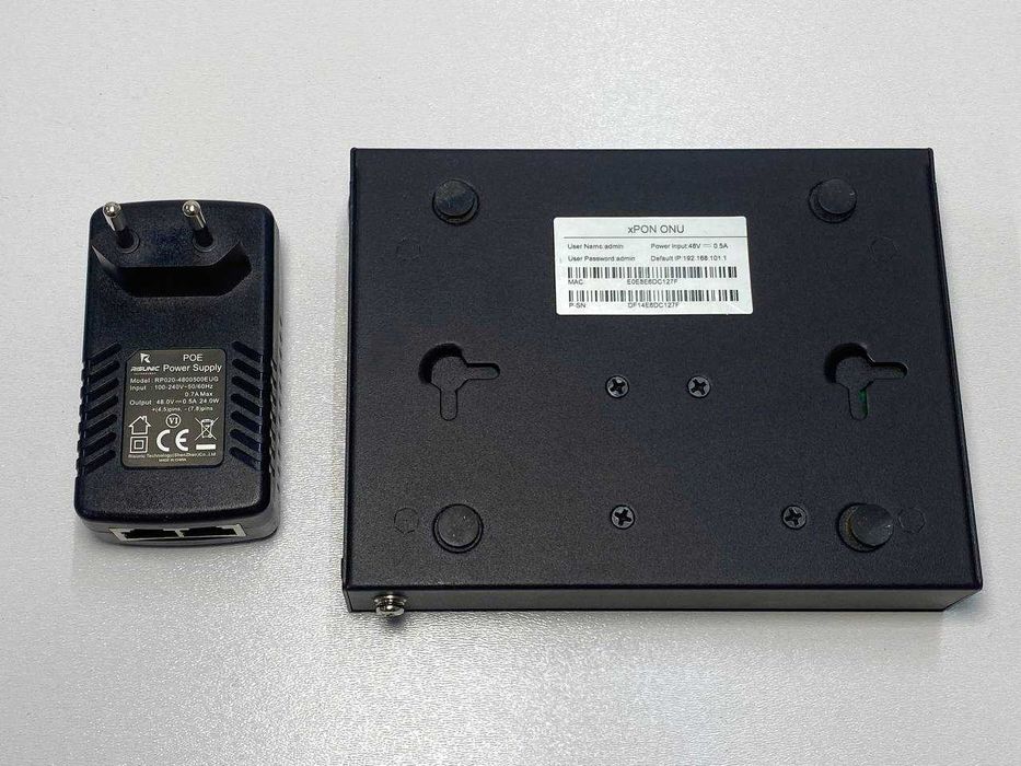 onu xPON 4POE 48v з блоком живлення POE 48v 0,5A
