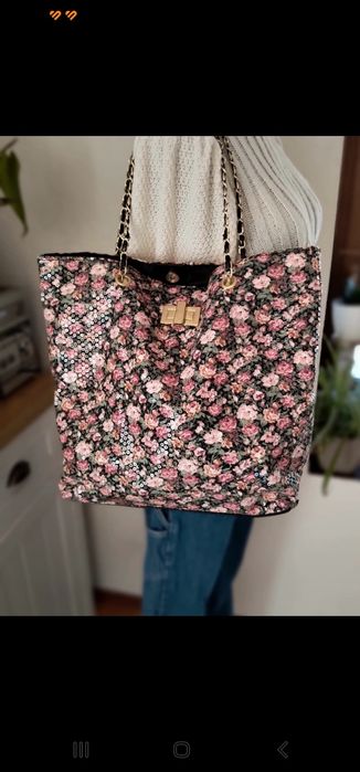Torebka shopper kwiaty
