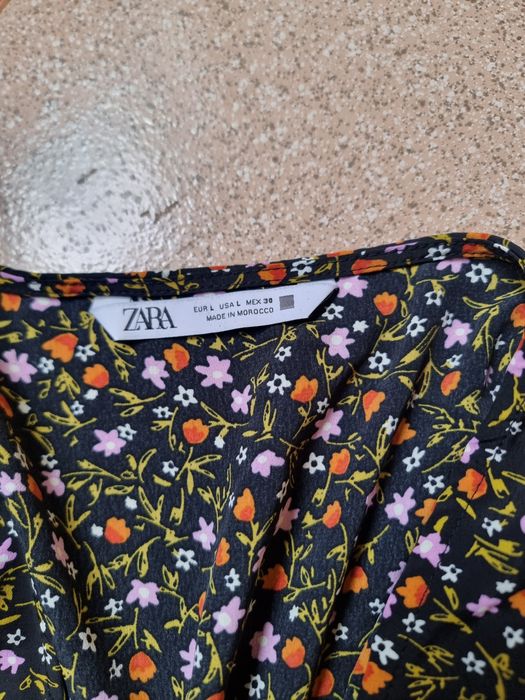 Zara платье цветочный принт м-л зара