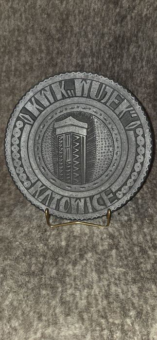 Pamiątka Górnicza talerz dekoracyjny z wegla KWK Wujek