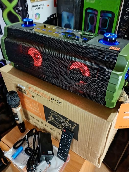 Караоке акустика SUNSUI(блютуз,SD,USB) ПультДУ,микрофон