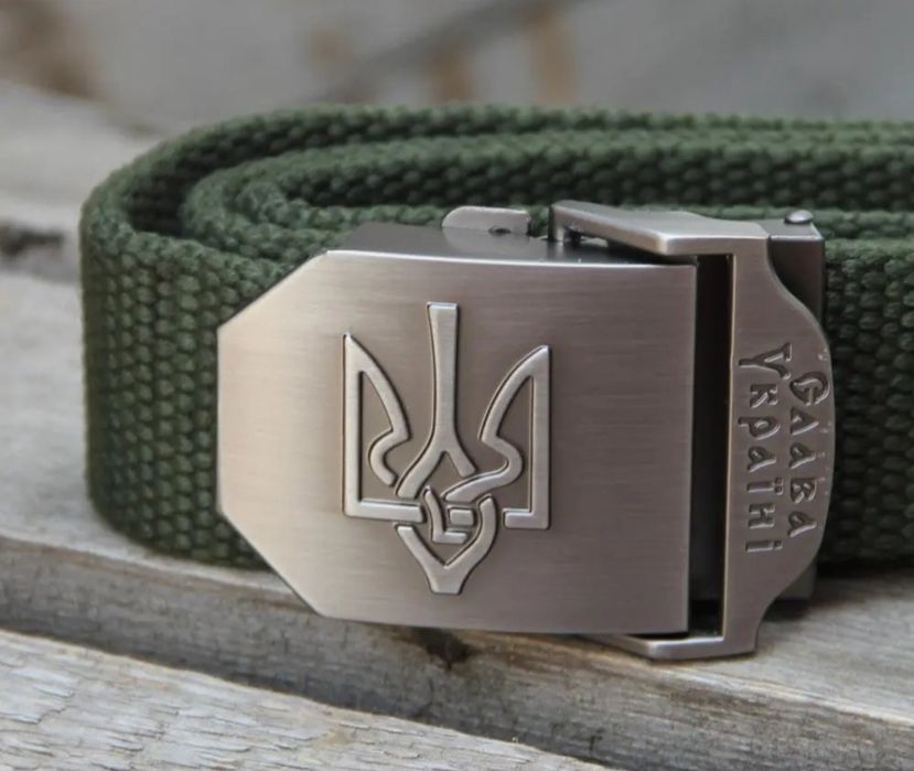 Тактичний військовий ремінь Герб Слава Україні Олива