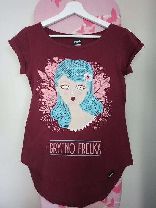 T shirt gryfnie burgundowy