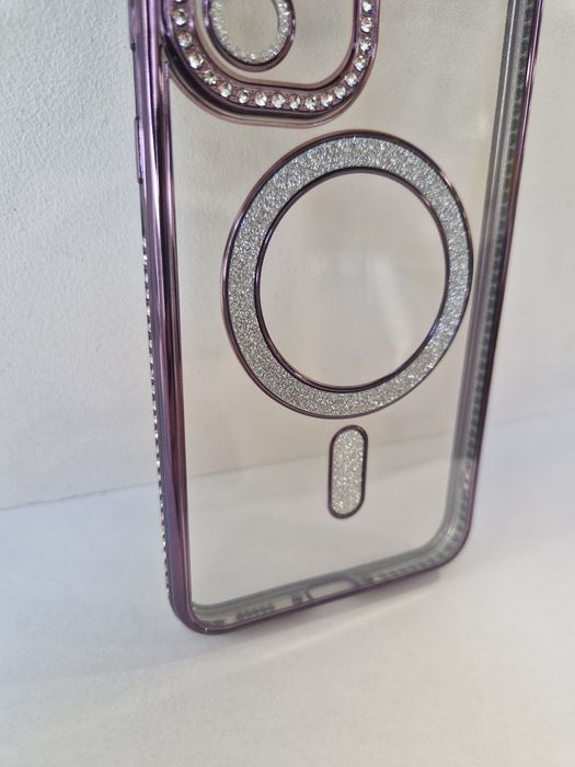 Bling Magsafe Case do Samsung Galaxy A36 5G fioletowy