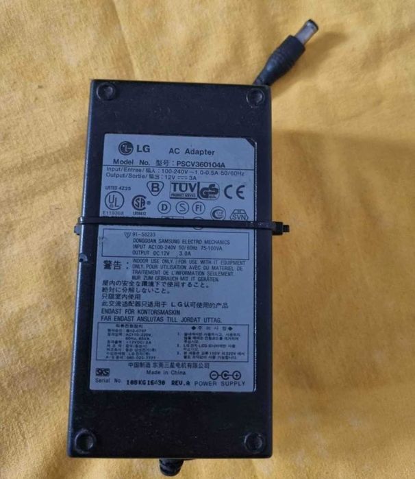 Carregador LG 12Volts 3A para Portátil