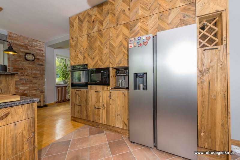 Fronty kuchenne ze starego drewna – jodełka