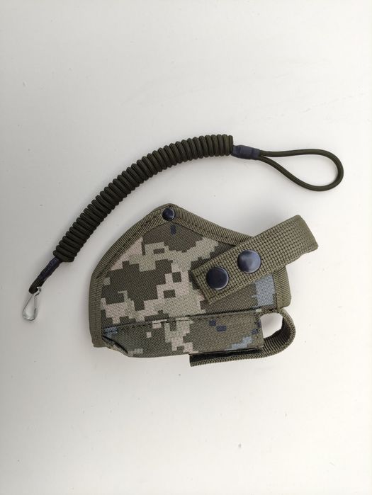 Кобура для ПМ и шнур страховочный петля карабин олива/черный/пиксель