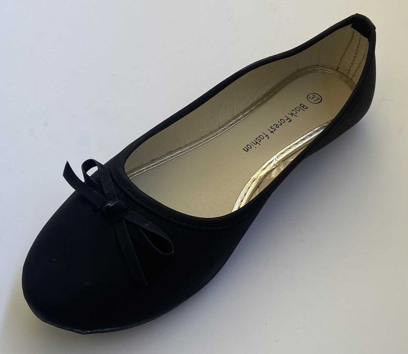 Czarne gładkie baleriny z kokardą rozmiar 37