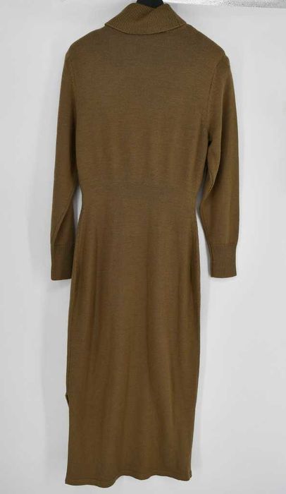 Długa, taliowana, wełniana sukienka z golfem Bonprix premium 36/38