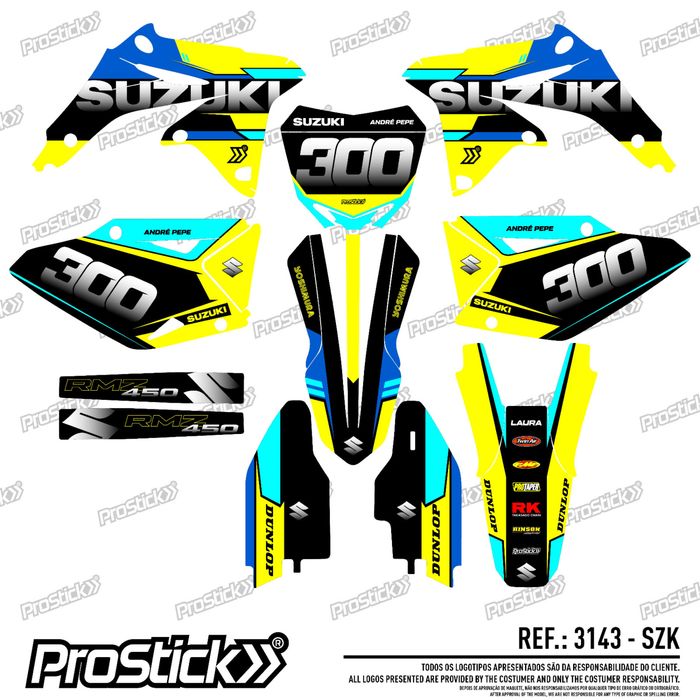 Kit Autocolantes Suzuki RMZ 250 e 450