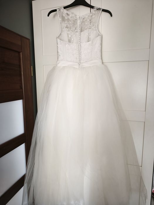 Suknia ślubna r. 36/38 śmietankowa biel