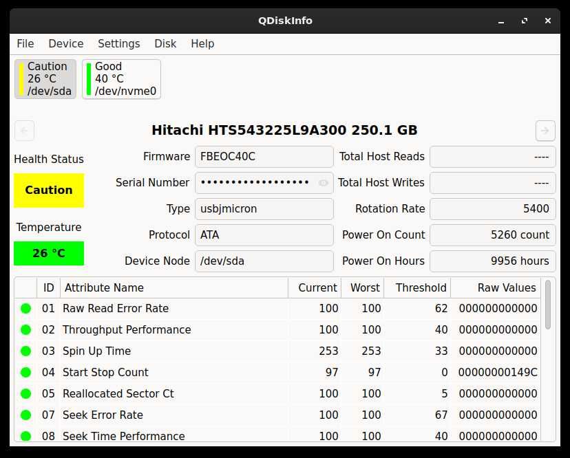 Disco 2.5 250GB Hitachi