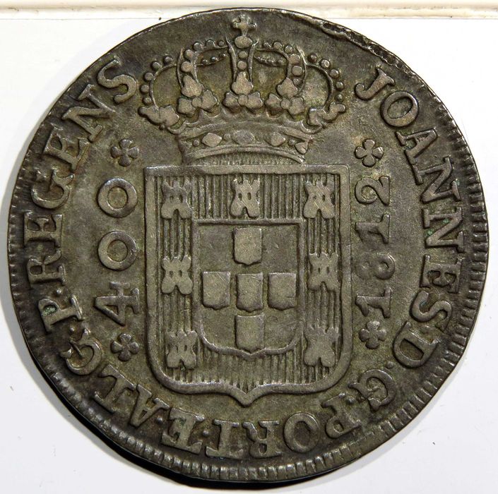 Moeda Monarquia - D. João Príncipe Regente - Cruzado 1812 PRATA