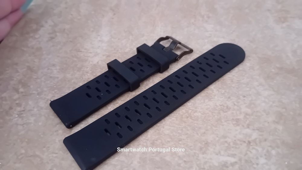 Bracelete 22mm em Silicone  : Preto