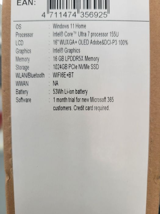Acer Aspire 16 intel core ultra 7