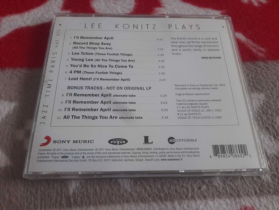 Lee Konitz "Lee Konitz Plays" (świetny jazz z '53) remaster + bonusy