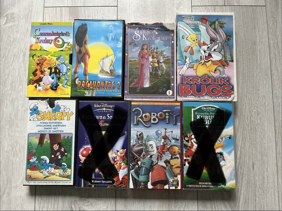 Kaseta VHS kasety VHS bajki filmy hefalumpy smerfy