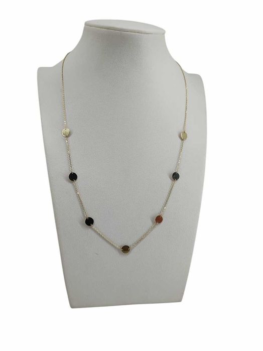 ŚLICZNY Złoty łańcuszek celebrytka -kółka P.585 45cm