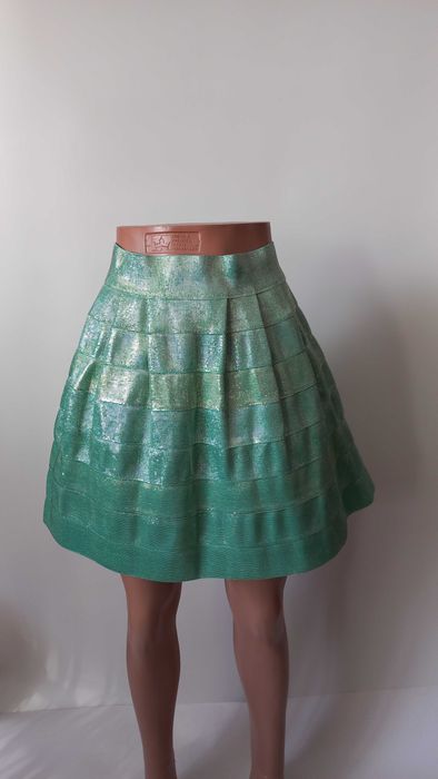 Коротка бірюзова спідниця 48 46 розмір