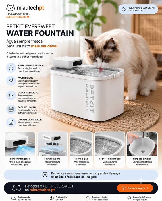 MiautechPT - Tecnologia para o seu Gato - Aluguer de Caixa de areia + Alimentador inteligente + bebedouro inteligente