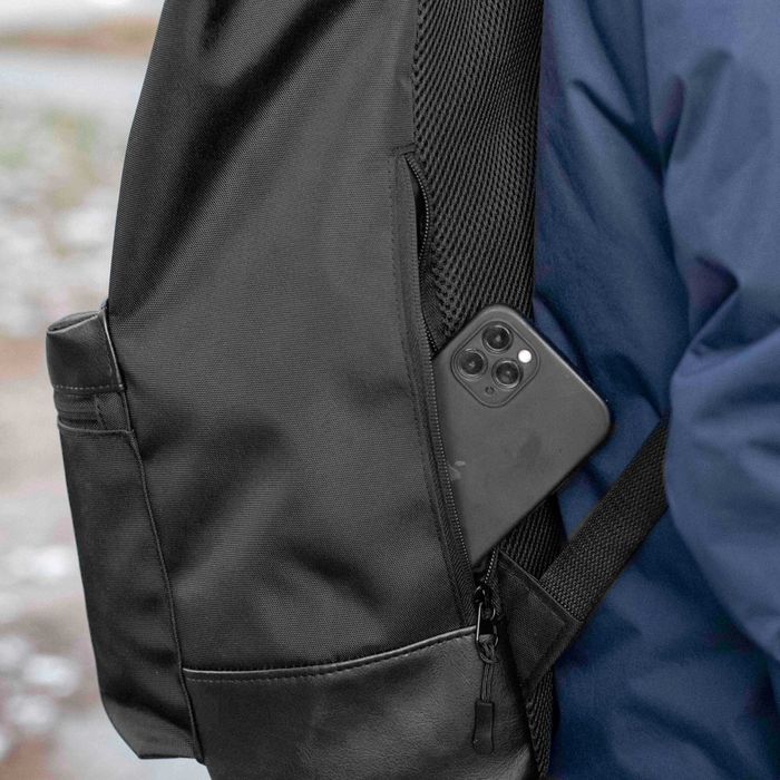 Рюкзак ROLLTOP Neptun міський чорний тканинний на 18 -23л. РОЛ ТОП