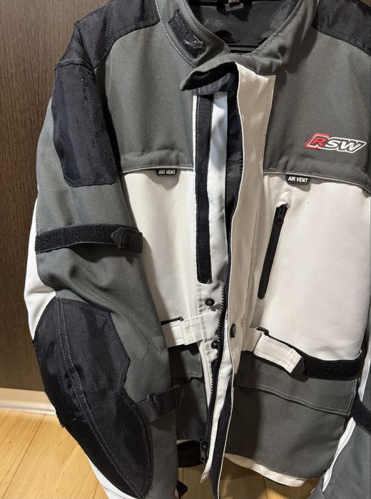 Casaco moto RSW branco e cinza