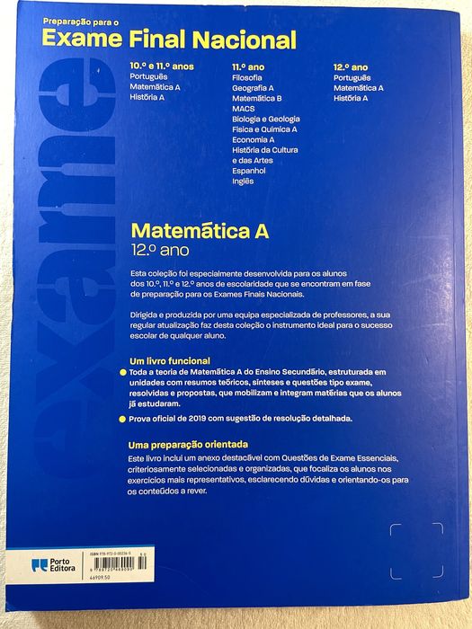 Manual de preparação para Exame de Matemática A NUNCA USADO