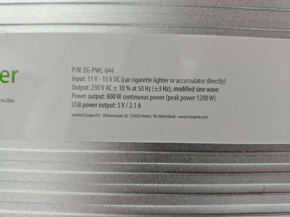 інвертор (Безперебійник живлення) Energenie Pure Power DC-AC 1200 W