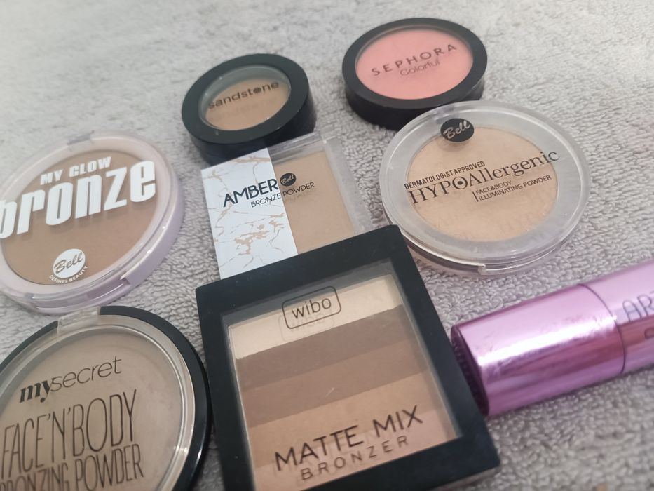 Zestaw do twarzy bronzery róż rozświetlacze sephora sandstone artdeco