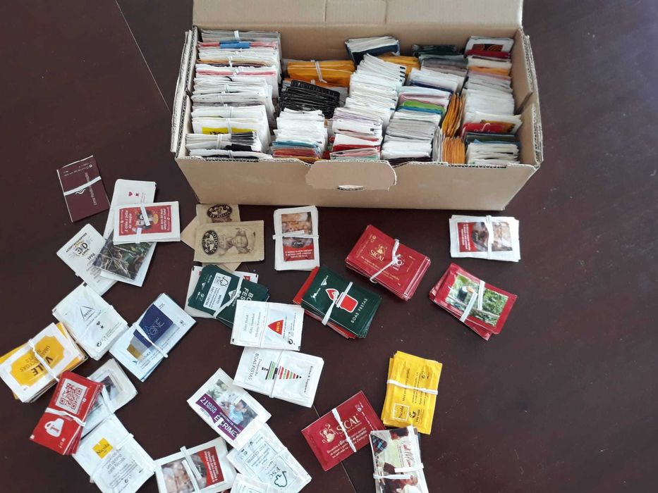 Grande coleção pacotes açúcar estrangeiros - 40 anos.
