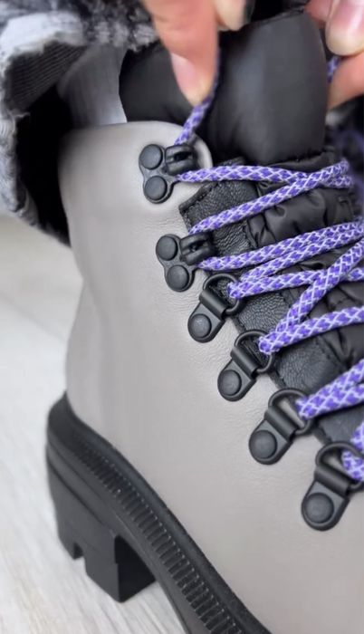 Зимові чоботи хайкери шкіряні сірі Artell shoes 37,5 розмір