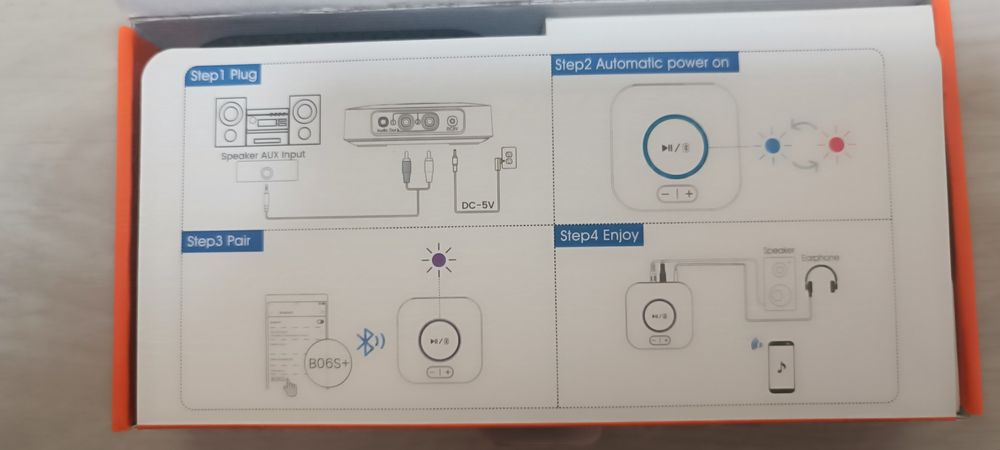 Bluetooth 5.2 Hi-Fi аудіоресивер 1Mii B06S+ (LDAC 990 kbps, aptX HD/LL, 3.5mm/RCA)