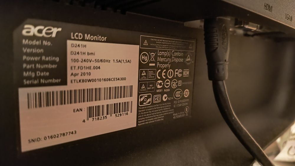 PMonitor ACER D241H - 24 cale