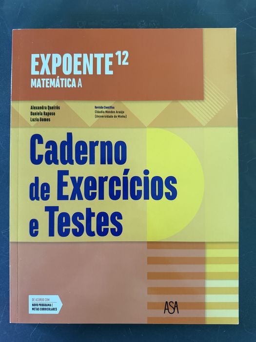Expoente – Caderno de Exercícios e Testes (Matemática A – 12.º ano)