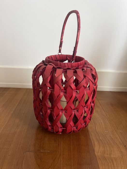 Lanterna rosa para vela