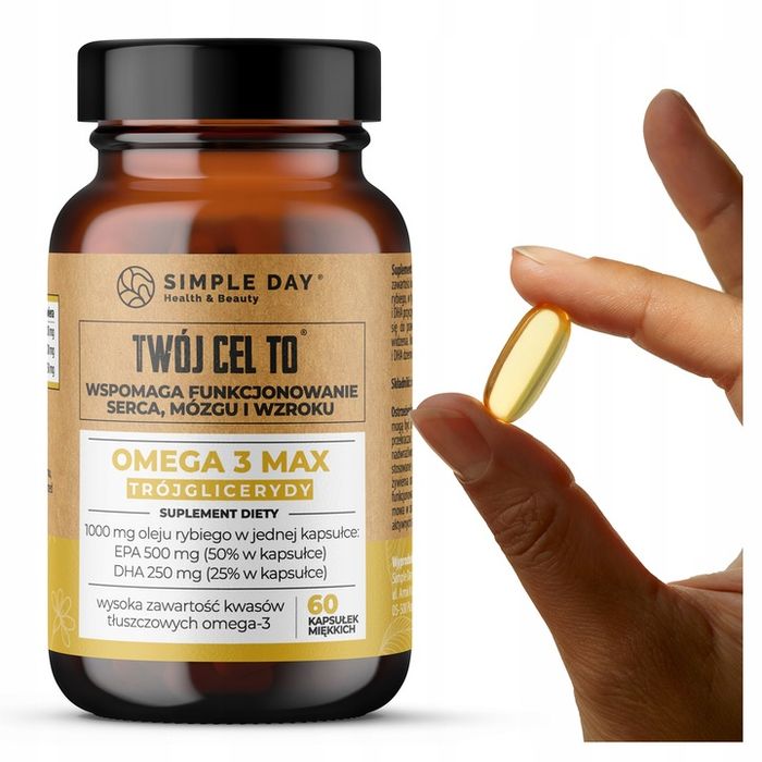 omega 3 1000mg epa 500mg dha 250mg trójglicerydy zdrowe serce mózg - mocna