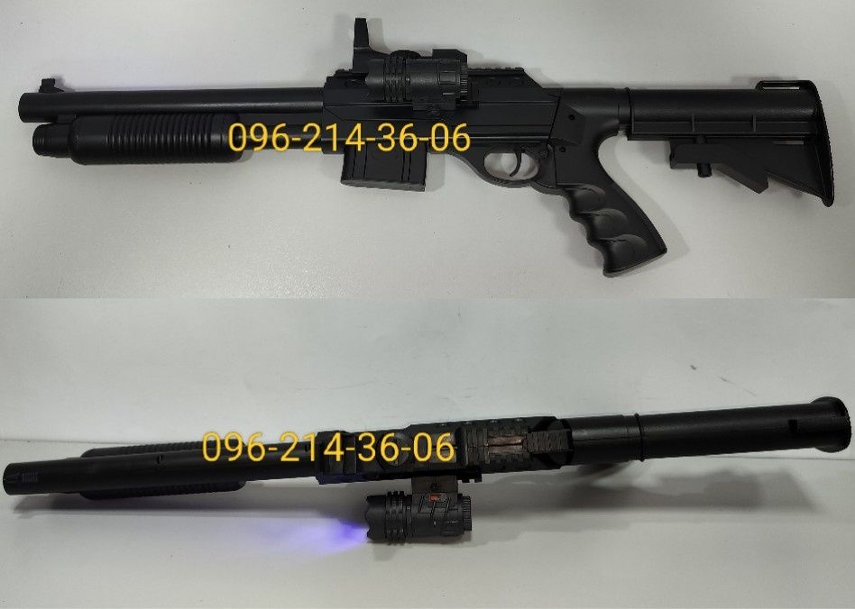 Детский дробовик ружье винчестер игрушка на пластиковых пульках фонарь