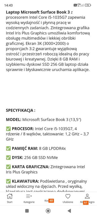 Laptop dotykowy