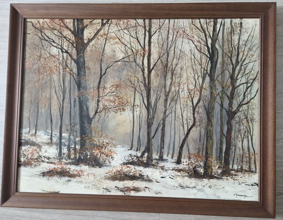 Obraz "Zima za mgłą", Zbigniew Bereszka, 60cm x 80cm