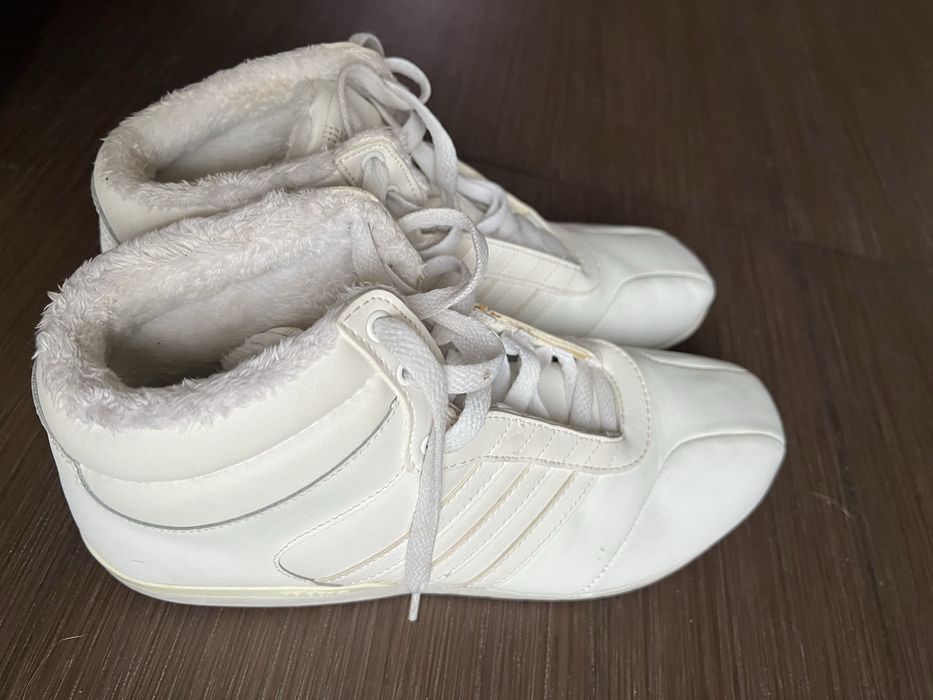 Теплі високі кеди Adidas білі
