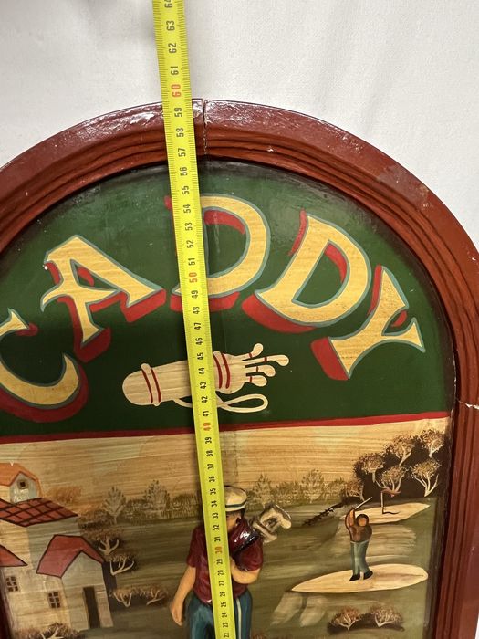 Stary oryginalny szyld reklama  ręcznie malowane drewno CADDY